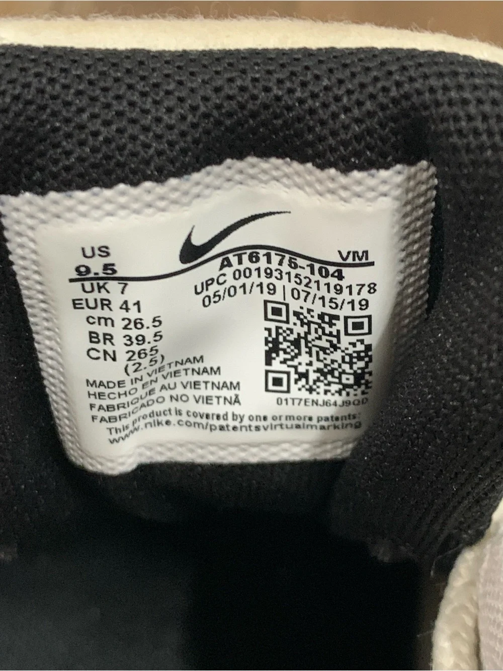 Nike Men’s Athletic Shoes in White and Black